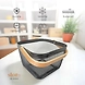 Square Metal Mesh Basket with Dual Wooden Handles-GRAY-4-sm
