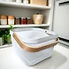 Square Metal Mesh Basket with Dual Wooden Handles-111364-sm