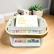 Square Metal Mesh Basket with Dual Wooden Handles-WHITE-1-sm