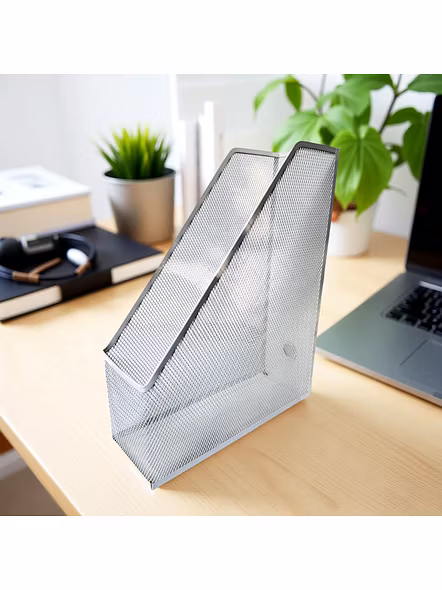 Black Metal Mesh Magazine Holder Organizer-111366