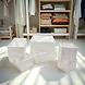 Set of 6 White Fabric Storage Bins - Foldable Organizer Baskets-111367-sm