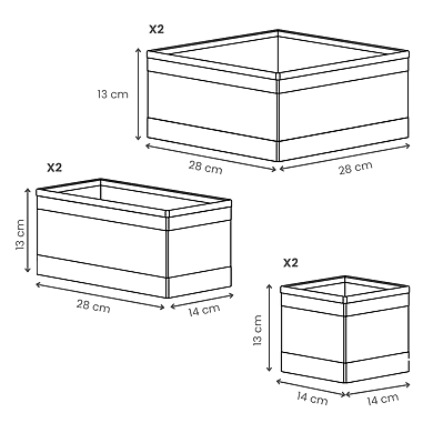 Foldable Fabric Storage Bins – Set of 6, Gray-2