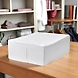 Foldable Fabric Storage Box with Lid – White-111369-sm