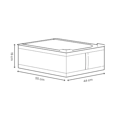 Foldable Fabric Storage Box with Lid – White-3