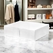 Premium Foldable Storage Box with Lid – White Fabric Organizer-111370-sm