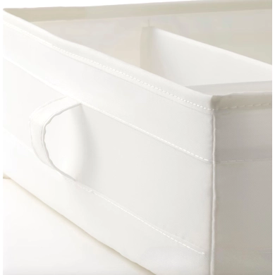 Foldable Fabric Drawer Organizer with Compartments – White-2