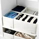 Foldable Fabric Storage Bin with Center Divider – White-1-sm