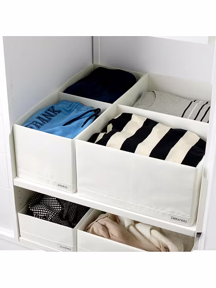 Foldable Fabric Storage Bin with Center Divider 