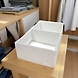 Foldable Fabric Storage Bin with Center Divider – White-4-sm