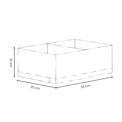 Foldable Fabric Storage Bin with Center Divider – White-3