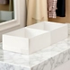 Slim Fabric Storage Organizer with Dual Compartments – White-111373-sm