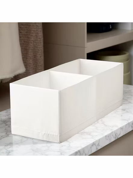 Tall Fabric Storage Organizer with Dual Compartments 
