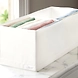 Tall Fabric Storage Organizer with Dual Compartments – White-1-sm