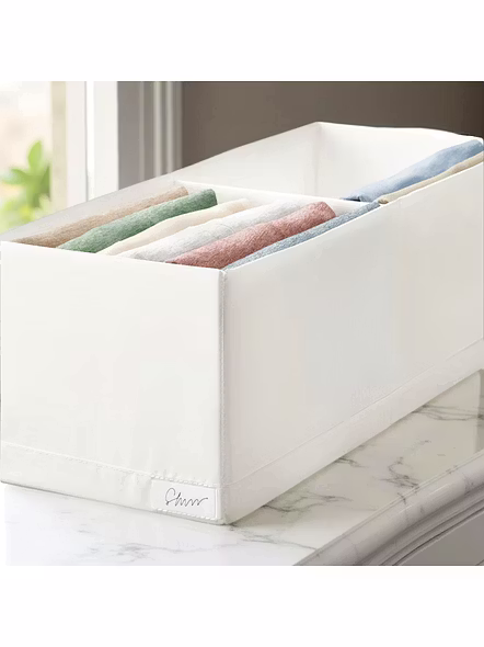 Tall Fabric Storage Organizer with Dual Compartments 