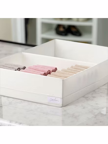 Medium Fabric Storage Organizer with 2 Compartments 