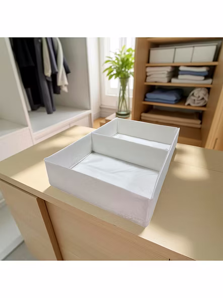 Medium Fabric Storage Organizer with 2 Compartments 