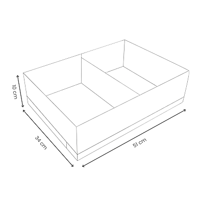 Medium Fabric Storage Organizer with 2 Compartments – White-3