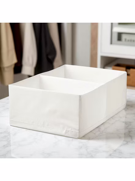 Compact Fabric Storage Organizer with 2 Compartments 
