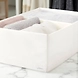 Compact Fabric Storage Organizer with 2 Compartments – White-1-sm