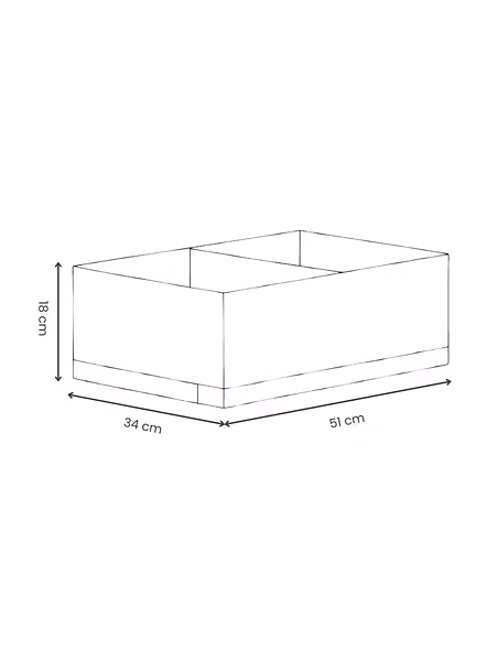 Compact Fabric Storage Organizer with 2 Compartments -3