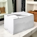 Foldable Grid Fabric Storage Box with Handle – White Checkered-1-sm