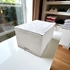 Foldable Grid Fabric Storage Box with Handle – White Checkered-2-sm
