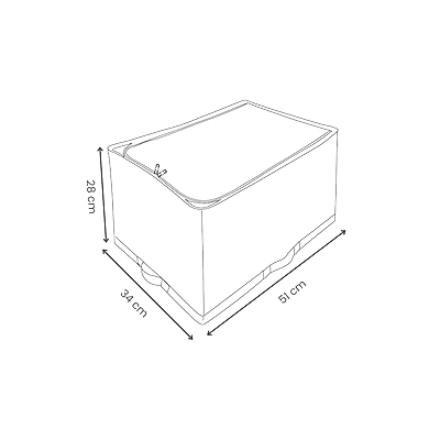 Foldable Grid Fabric Storage Box with Handle – White Checkered-3