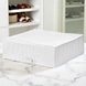Low-Profile Grid Fabric Storage Box with Handle – White Checkered-111378-sm