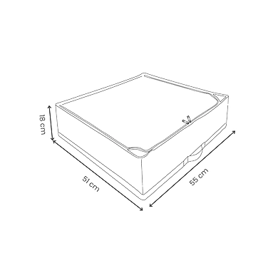 Low-Profile Grid Fabric Storage Box with Handle – White Checkered-2