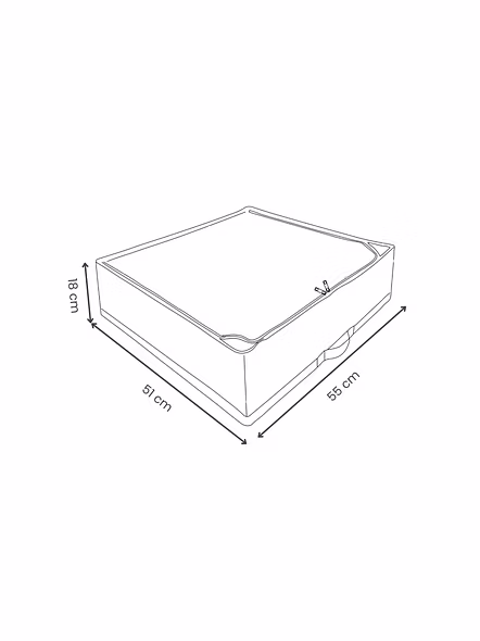 Low-Profile Grid Fabric Storage Box with Handle 