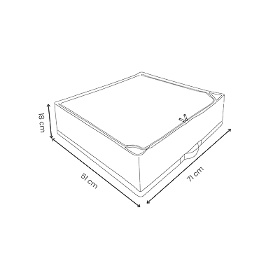 Slim Grid Fabric Storage Box with Zipper Closure – Light Checkered-2