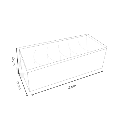 Slim Drawer Organizer with 6 Compartments – White Fabric Divider-1