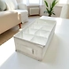 Compact Drawer Organizer with 8 Compartments – White Fabric Storage Box-111381-sm