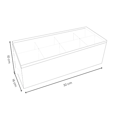 Compact Drawer Organizer with 8 Compartments – White Fabric Storage Box-1