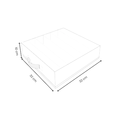Square Drawer Organizer with 7 Dividers – White Fabric Storage Box-1