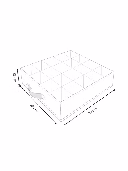Square Fabric Drawer Organizer with 16 Compartments 
