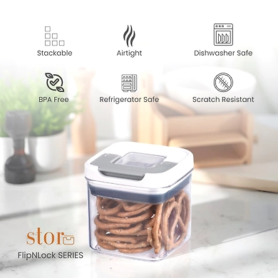 Square Airtight Food Storage Container – 460ml with Locking Lid-5