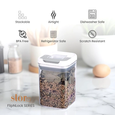 Tall Airtight Food Storage Container – 800ML with Locking Lid-5