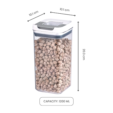 Tall Airtight Kitchen Storage Container – 1200ML Clear Organizer-1