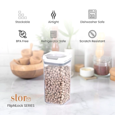 Tall Airtight Kitchen Storage Container – 1200ML Clear Organizer-5