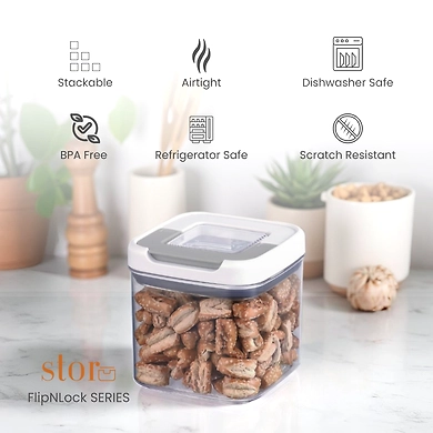 Square Airtight Food Storage Container – 1000ML Clear Pantry Organizer-5