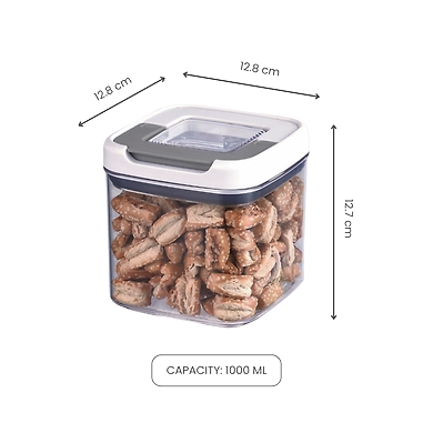 Square Airtight Food Storage Container – 1000ML Clear Pantry Organizer-1