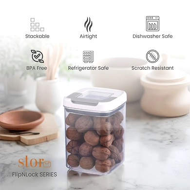 Square Airtight Storage Container – 1700ML Clear Food Keeper-5