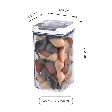 Tall Airtight Food Storage Container – 2400ML Clear Pantry Organizer-1