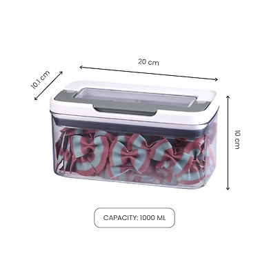 Wide Airtight Food Storage Container – 1000ML Clear Pantry Bin-1