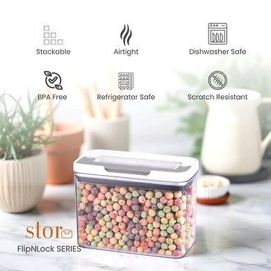 Medium Airtight Cereal Storage Container – 1800ML Clear Pantry Organizer-5