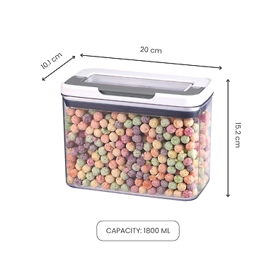 Medium Airtight Cereal Storage Container – 1800ML Clear Pantry Organizer-1