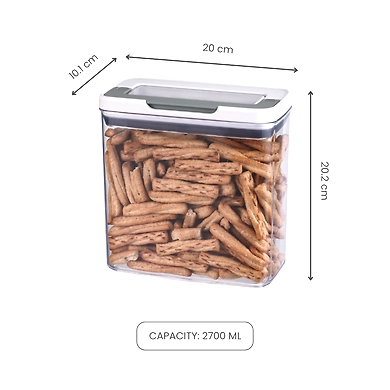 Large Airtight Snack Storage Container – 2700ML Clear Kitchen Organizer-1