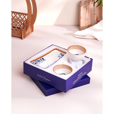 Pixel Collection Ceramic Cup &amp; Cookie Delight Gift Set – Premium Tea/Coffee Mug with Snack Tray-1
