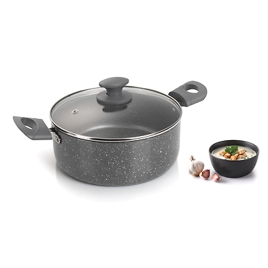 Alda Marbello Non-Stick Casserole with Glass Lid – Marble Coated Cookware for Multipurpose Cooking-91107